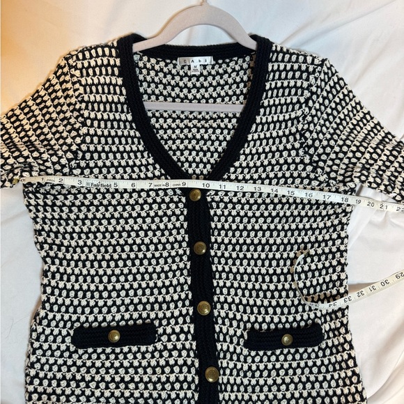 CAbi Black and White Buttoned Cardigan - Picture 3 of 4